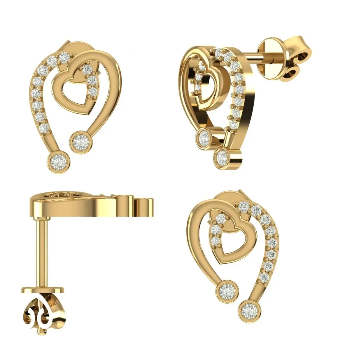 Round Diamond Fashion Earring 
