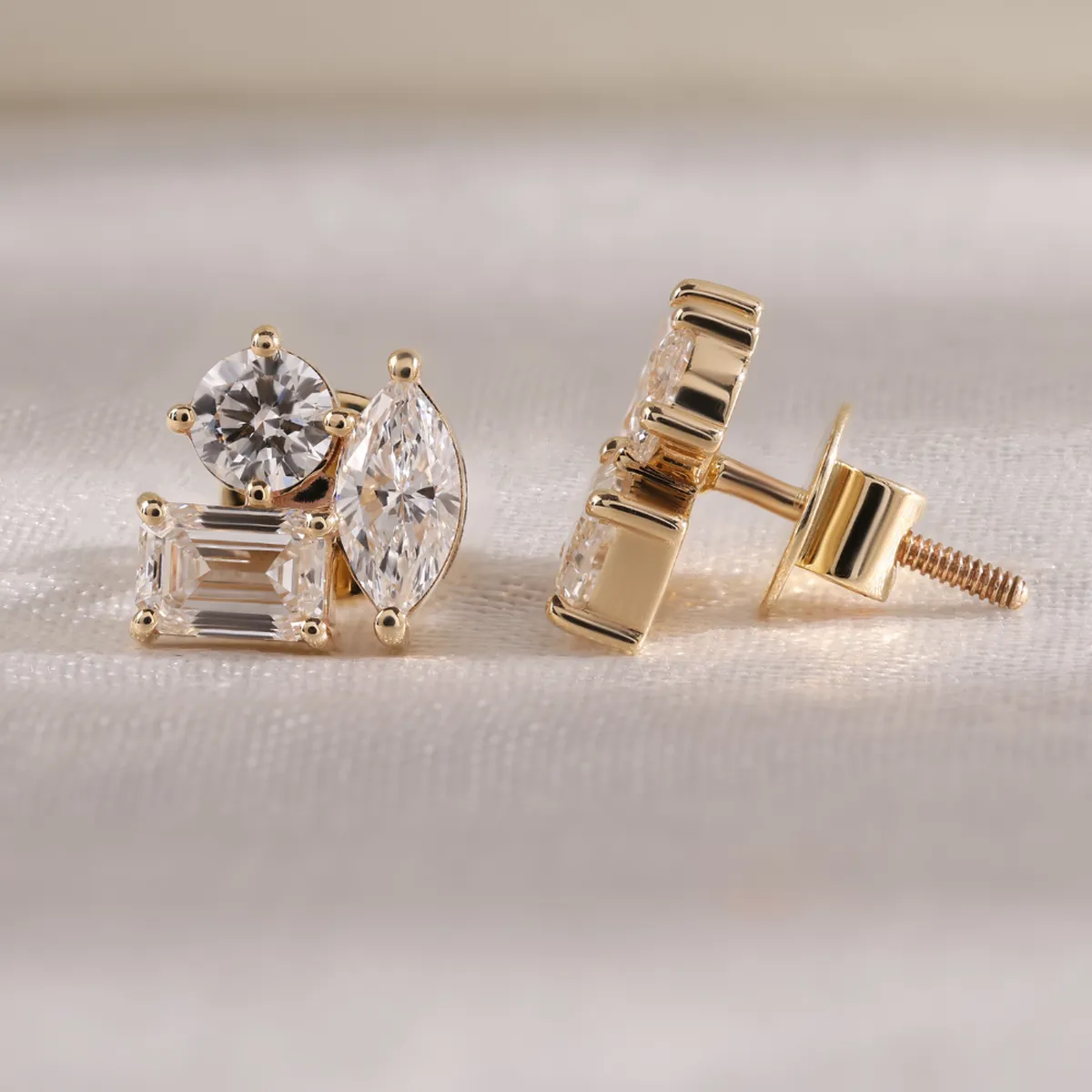 Marquise, Radiant & Round Diamond Fashion Earring 