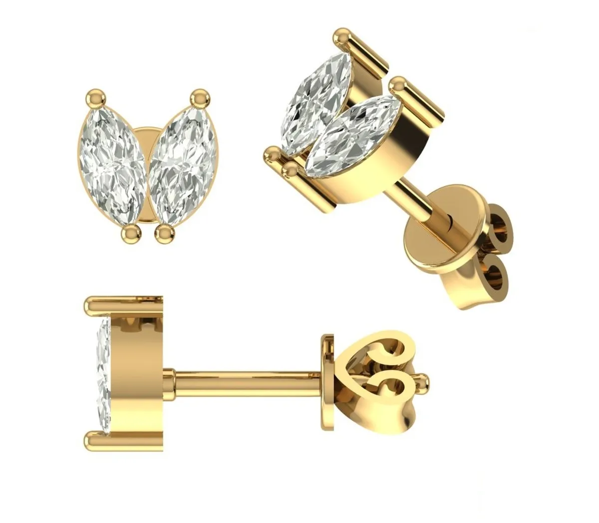 Marquise Diamond Fashion Earring 