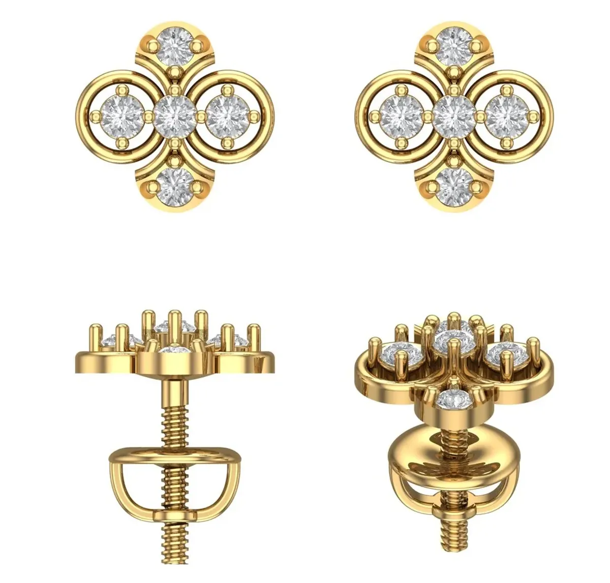 Round Diamond Earring 