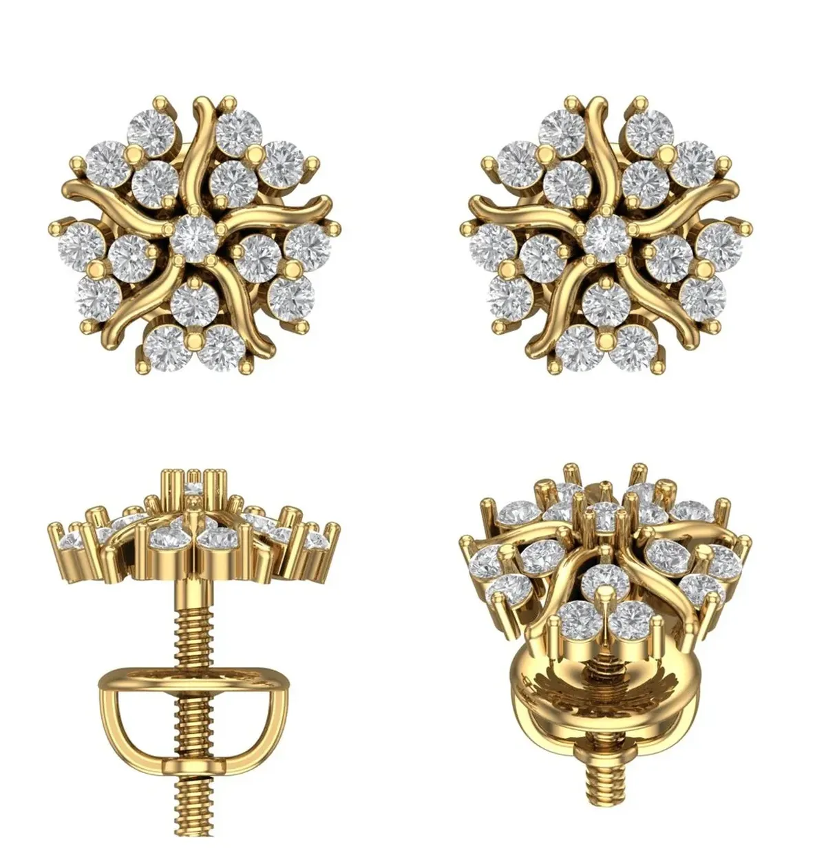 Round Diamond Earring 