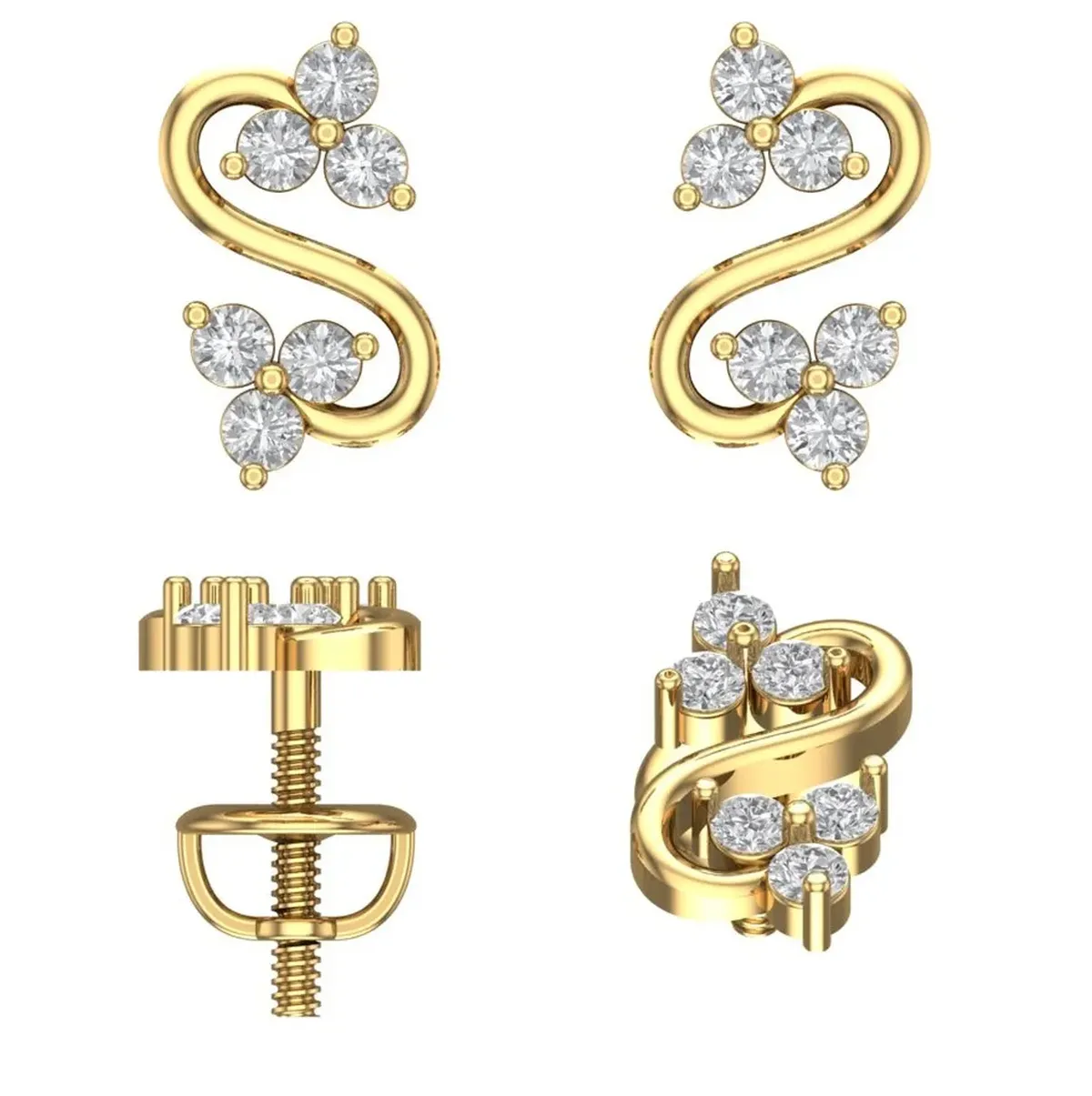 Round Diamond Earring 