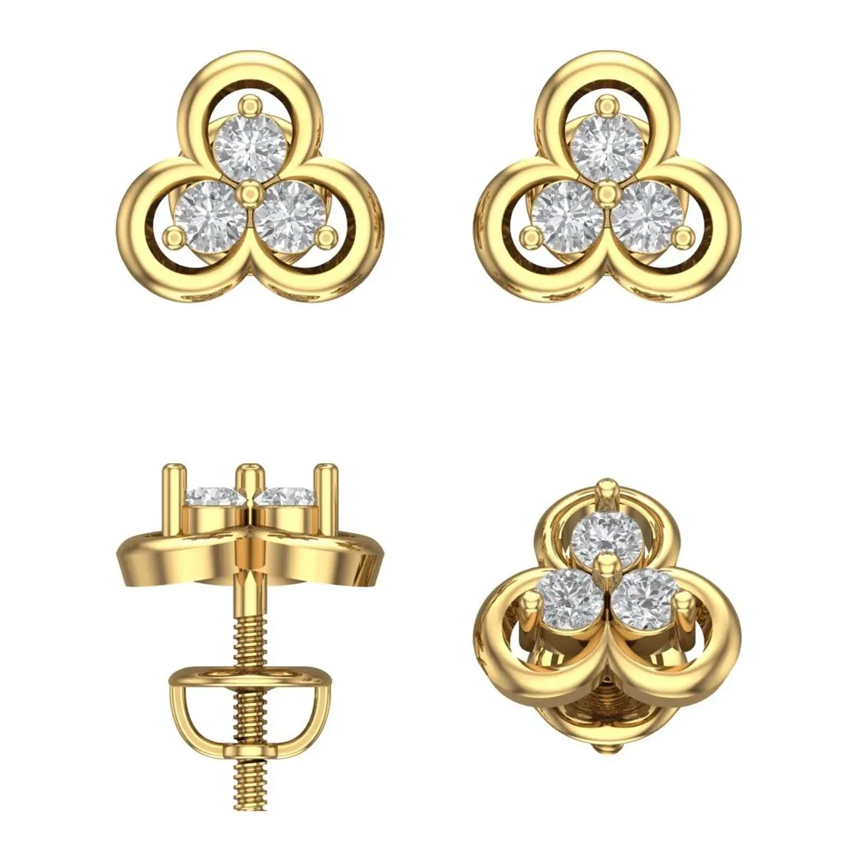 Round Diamond Earring 