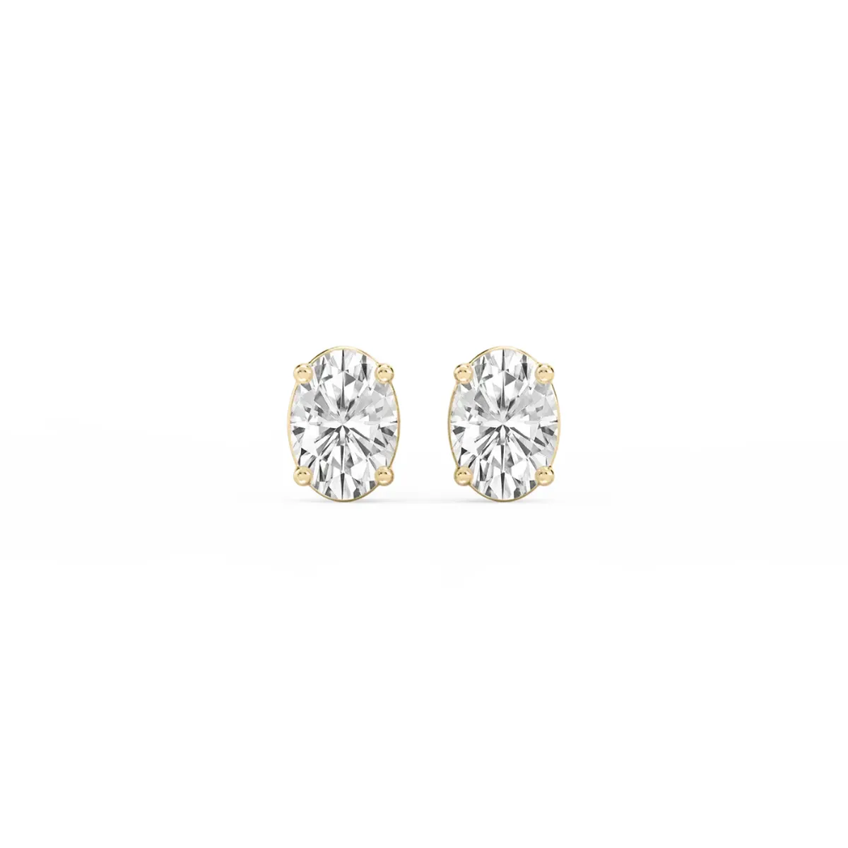 Oval Diamond Solitaire Earring 