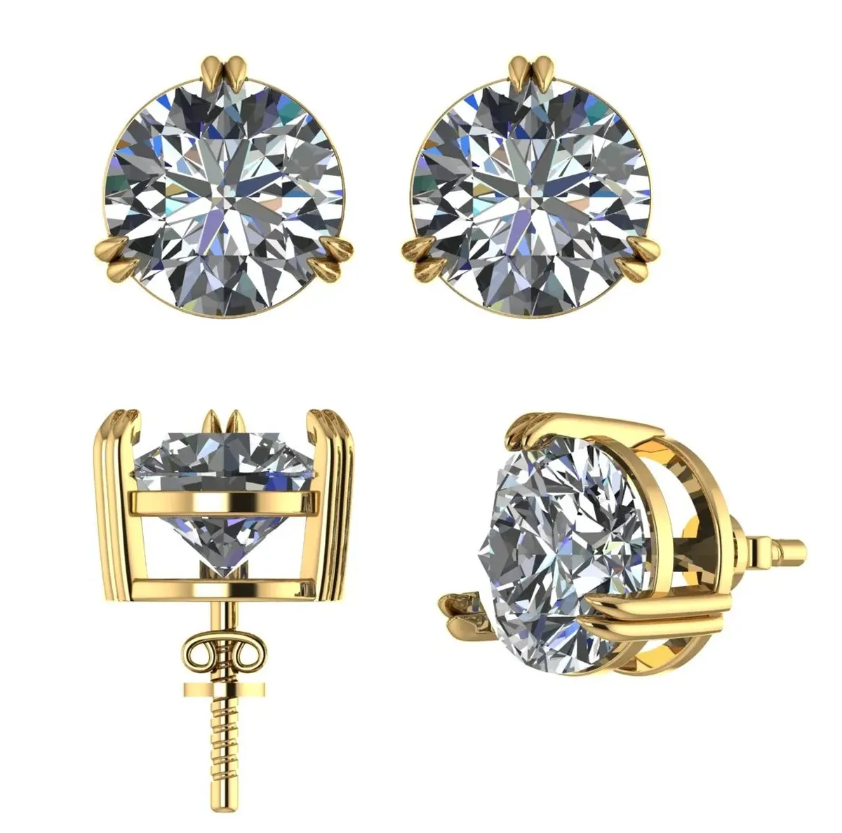 Round Diamond Solitaire Earring