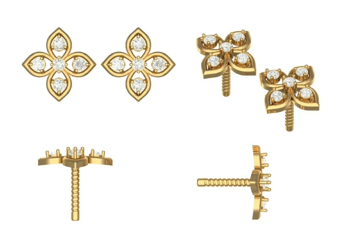 Round Diamond Earring 
