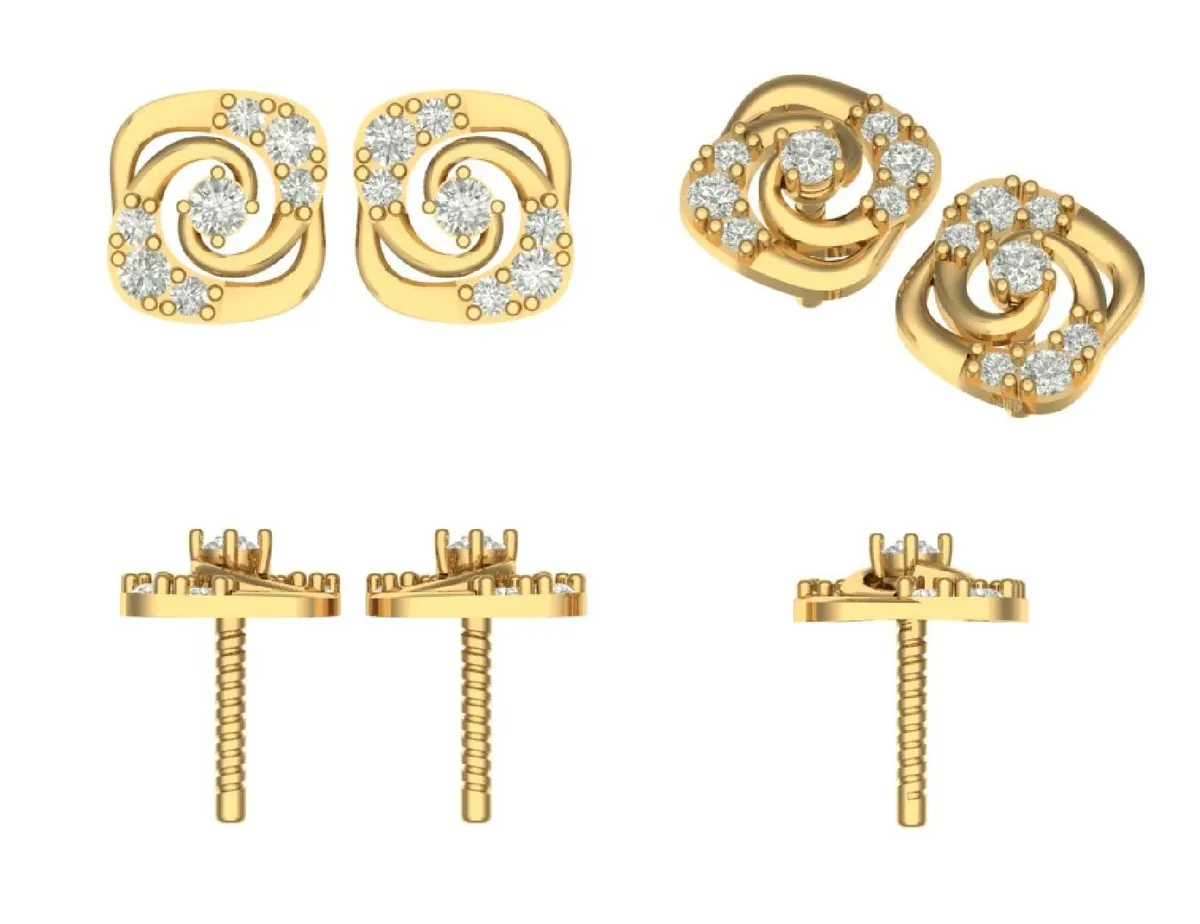 Round Diamond Earring