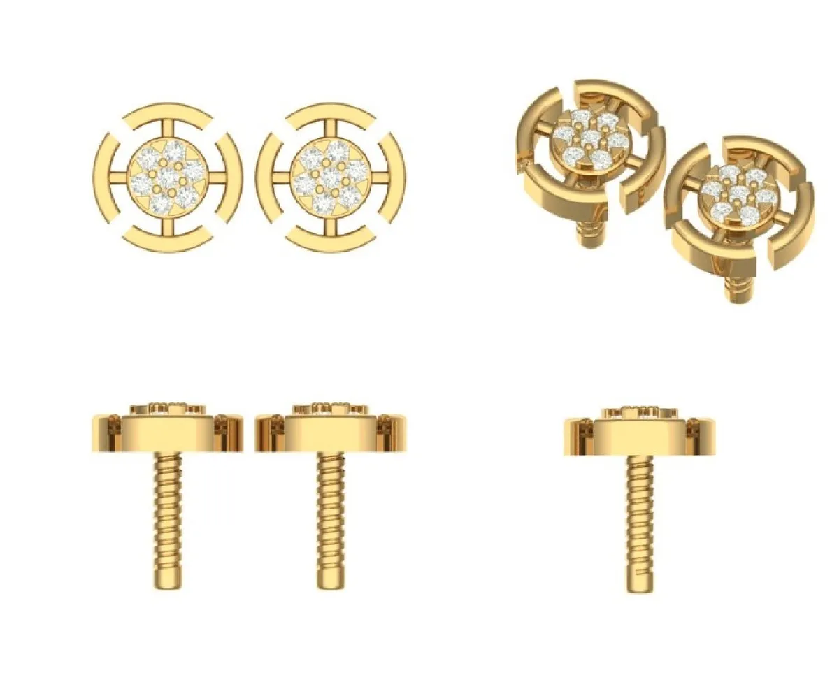 Round Diamond Earring