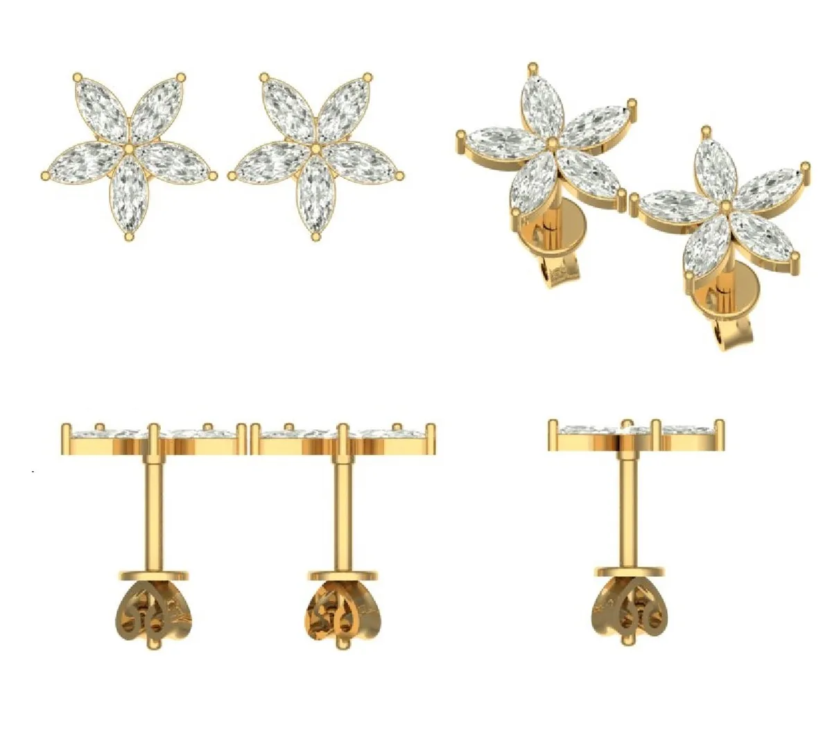 Marquise Diamond Fashion Earring 