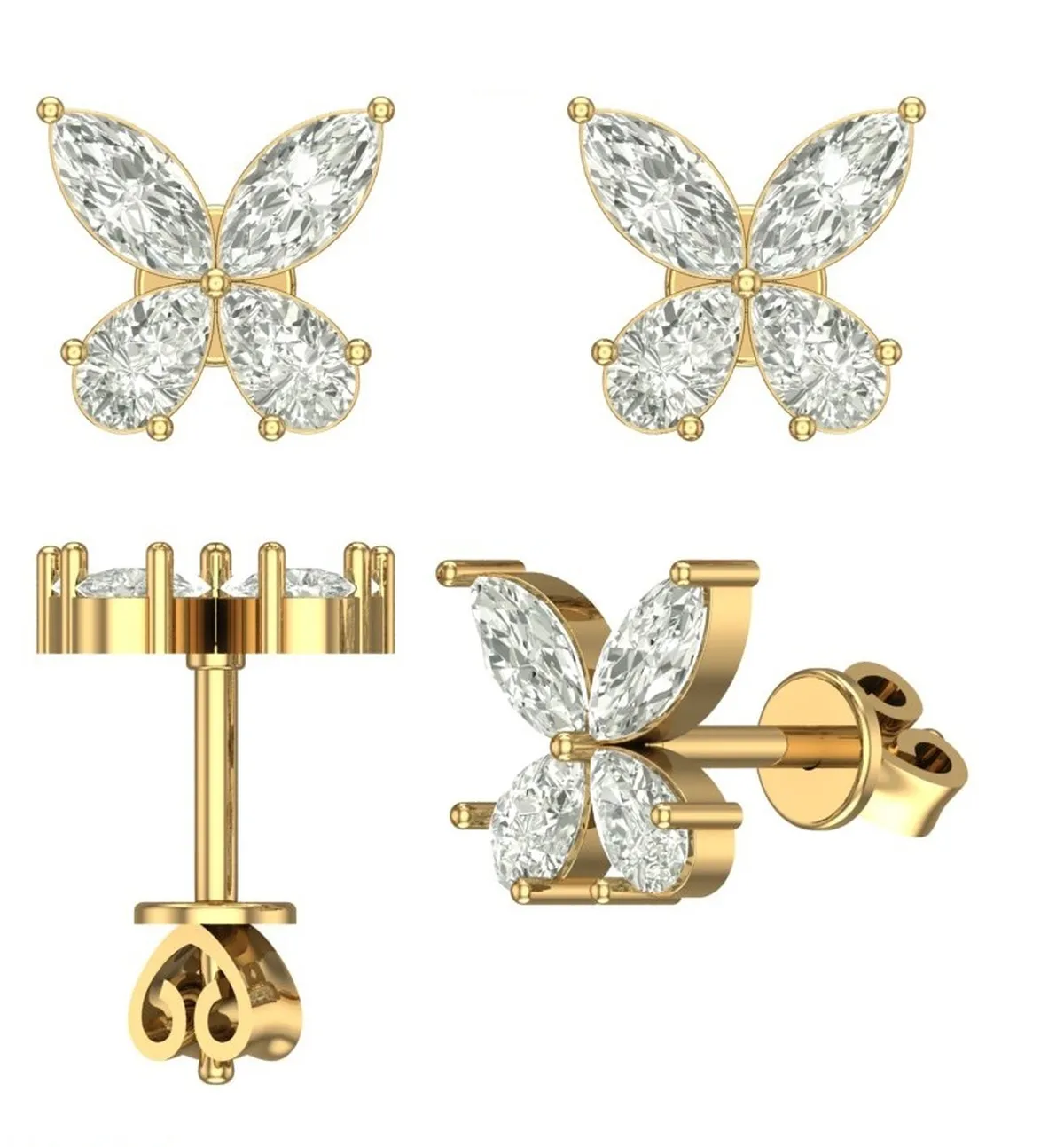 Pear & Marquise Diamond Earring 