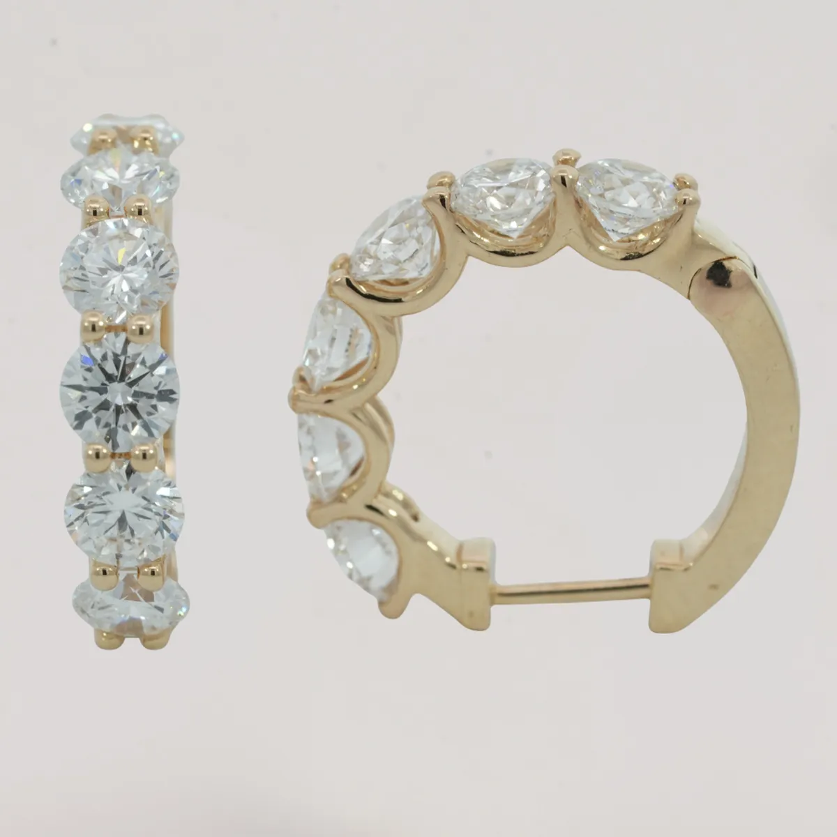 Round Diamond Hoops 
