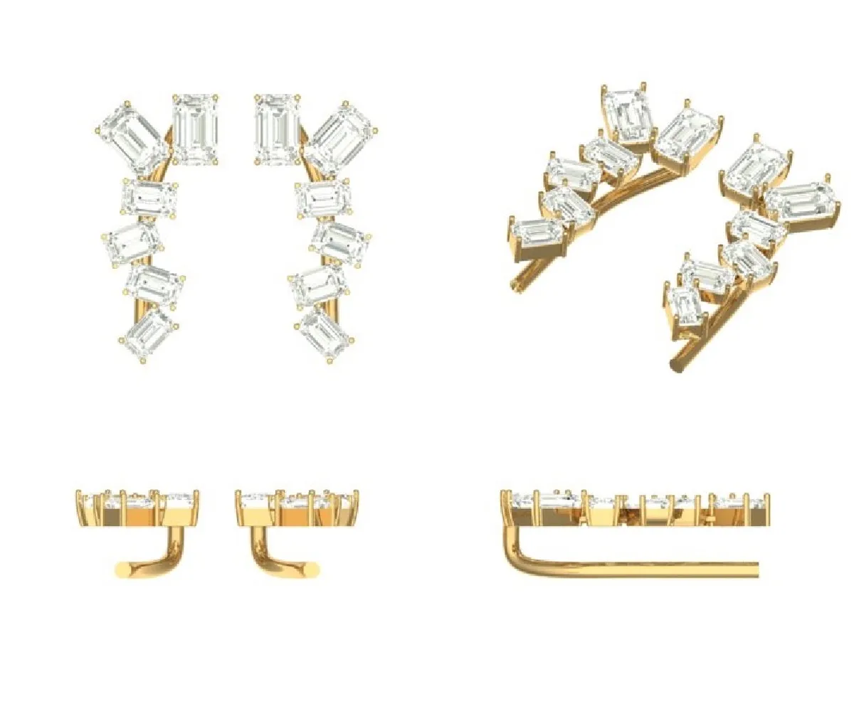 Emerald Diamond Fashion Earring 