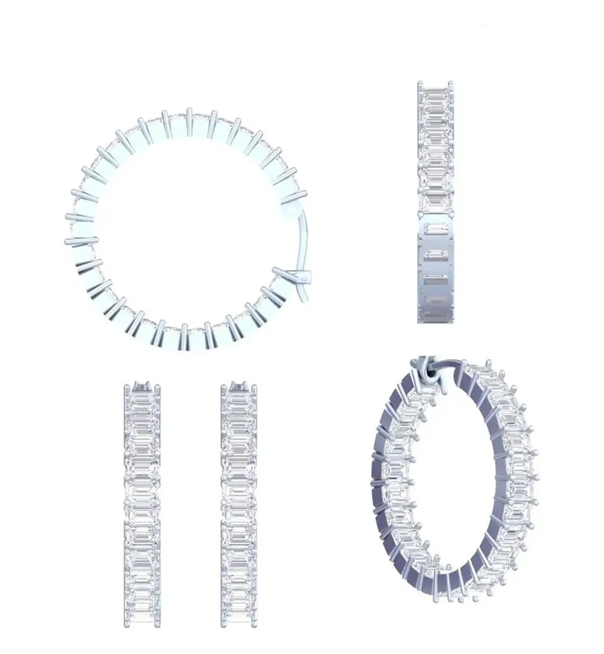 Emerald Diamond Hoops 