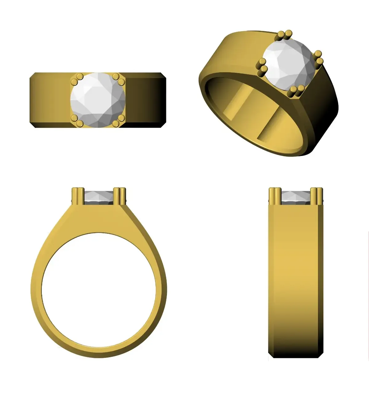 Round Diamond Solitaire Band 