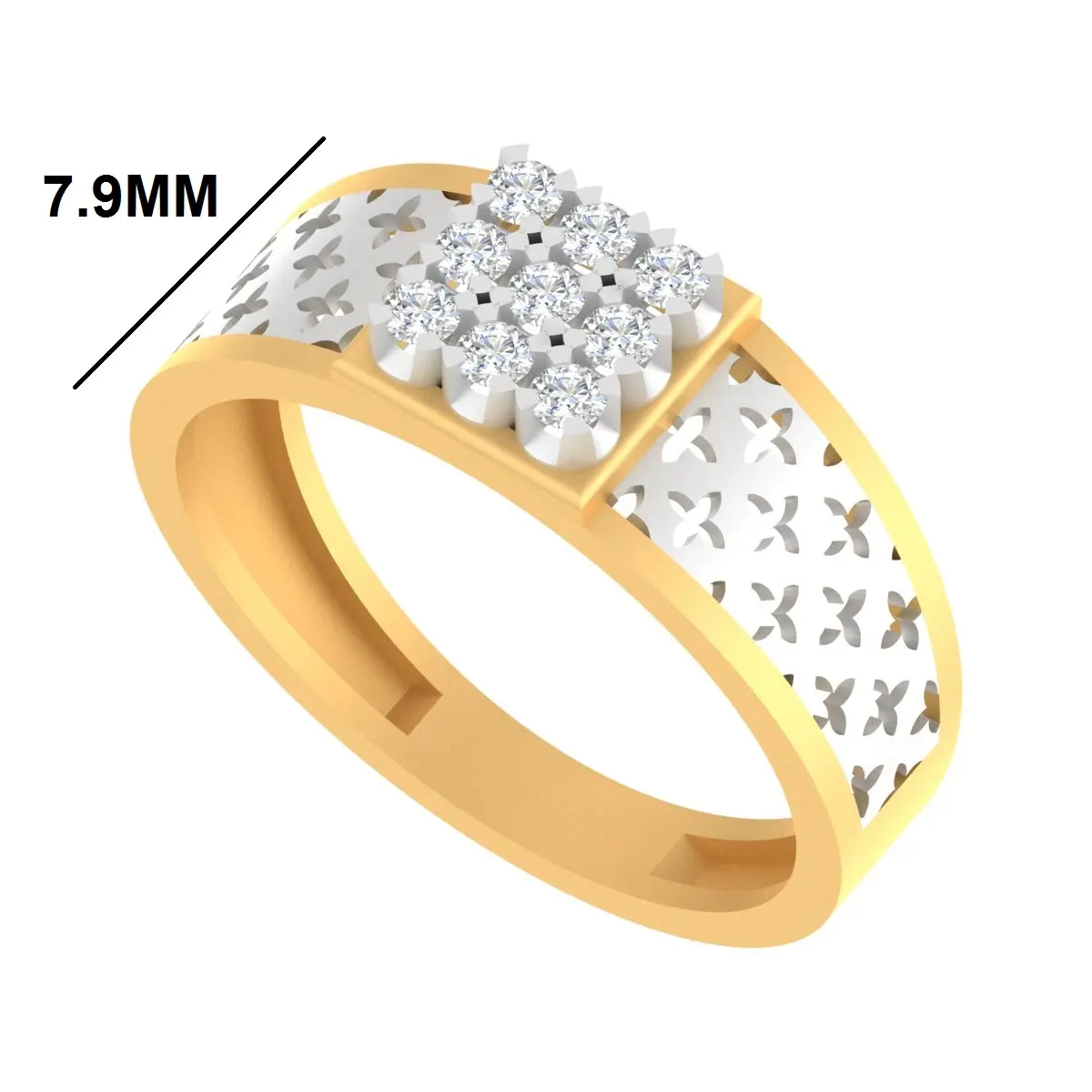 Round Diamond Gents Ring 