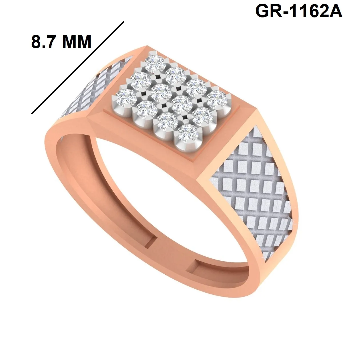 Round Diamond Gents Ring 