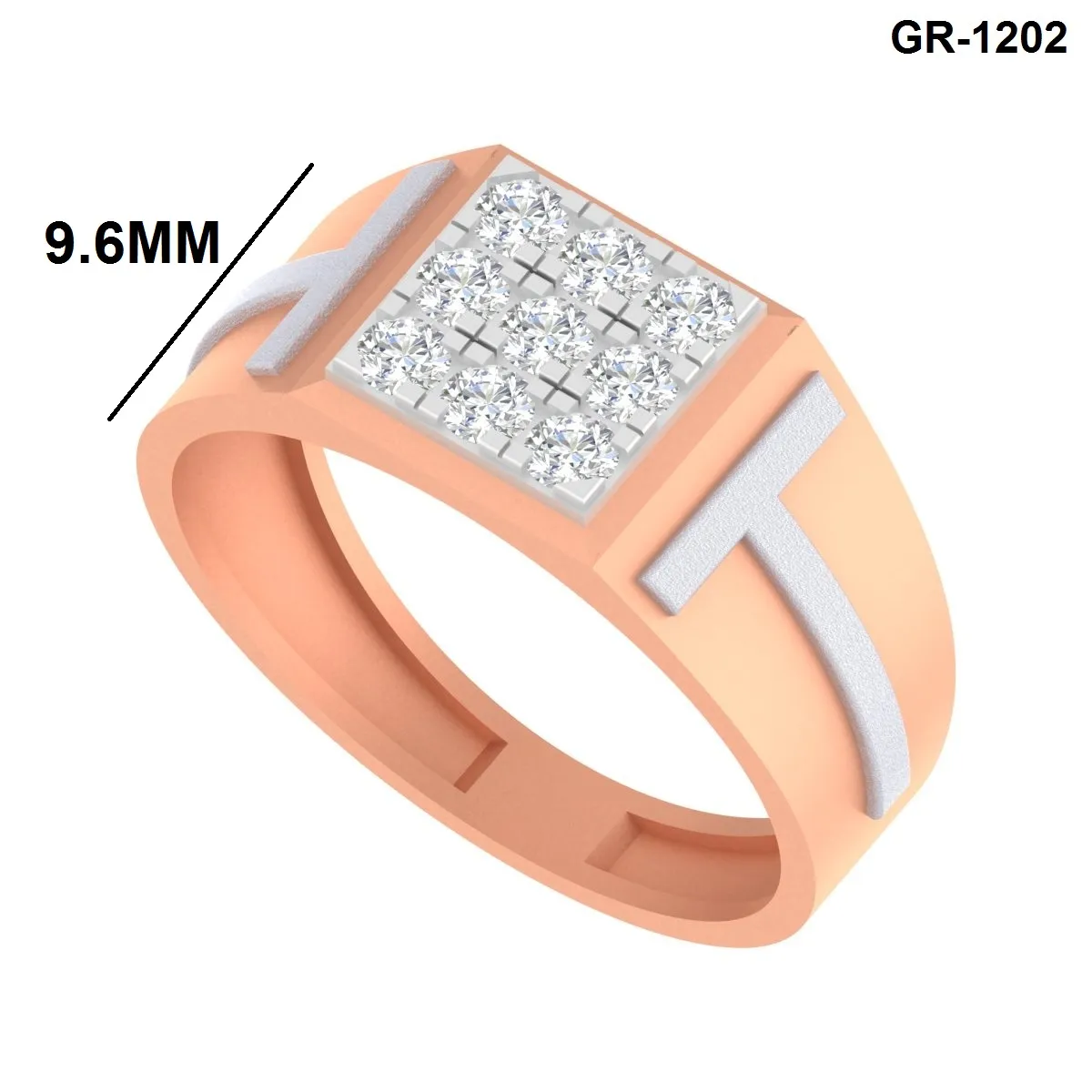 Round Diamond Gents Ring 