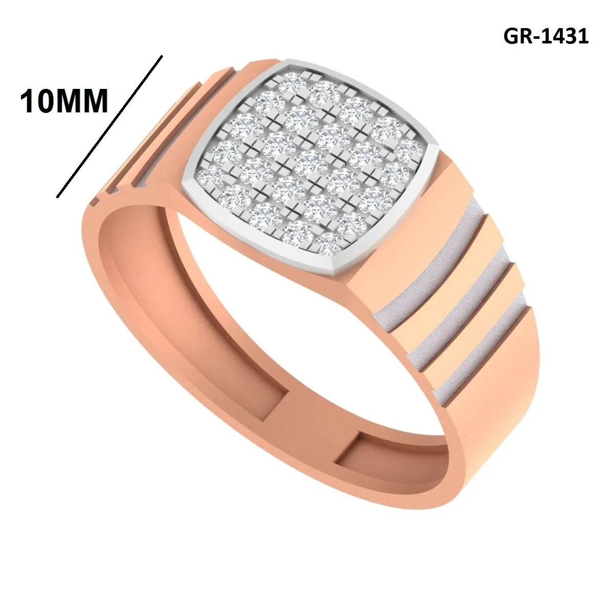 Round Diamond Gents Ring 