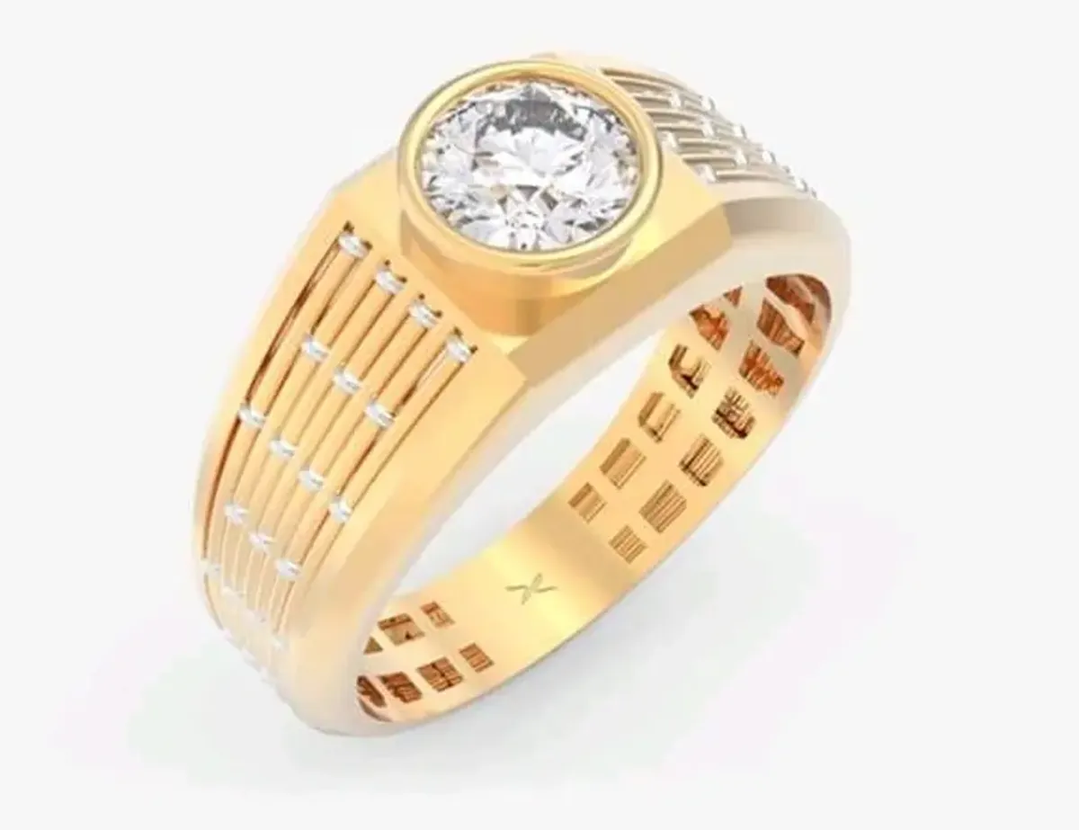 Bezel Setting Round Diamond Solitaire Band 