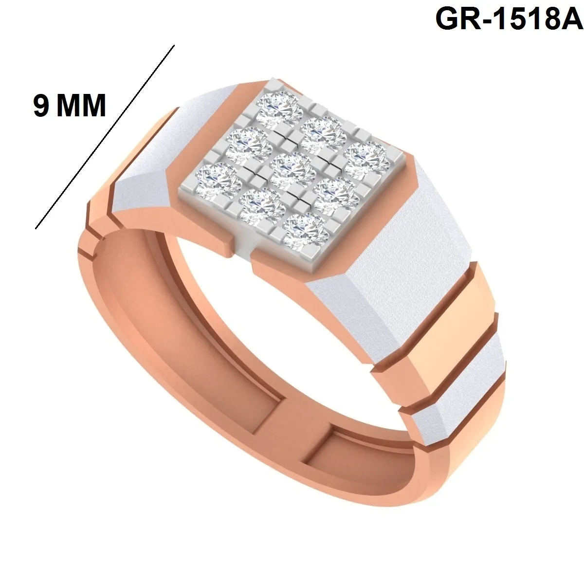 Round Diamond Gents Ring 