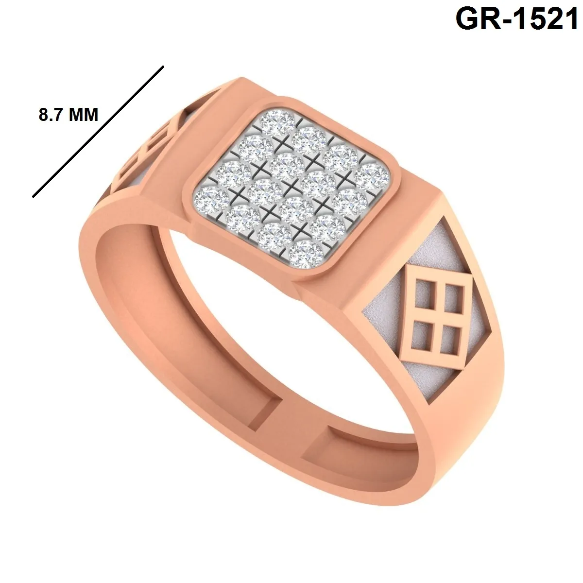 Round Diamond Gents Ring 