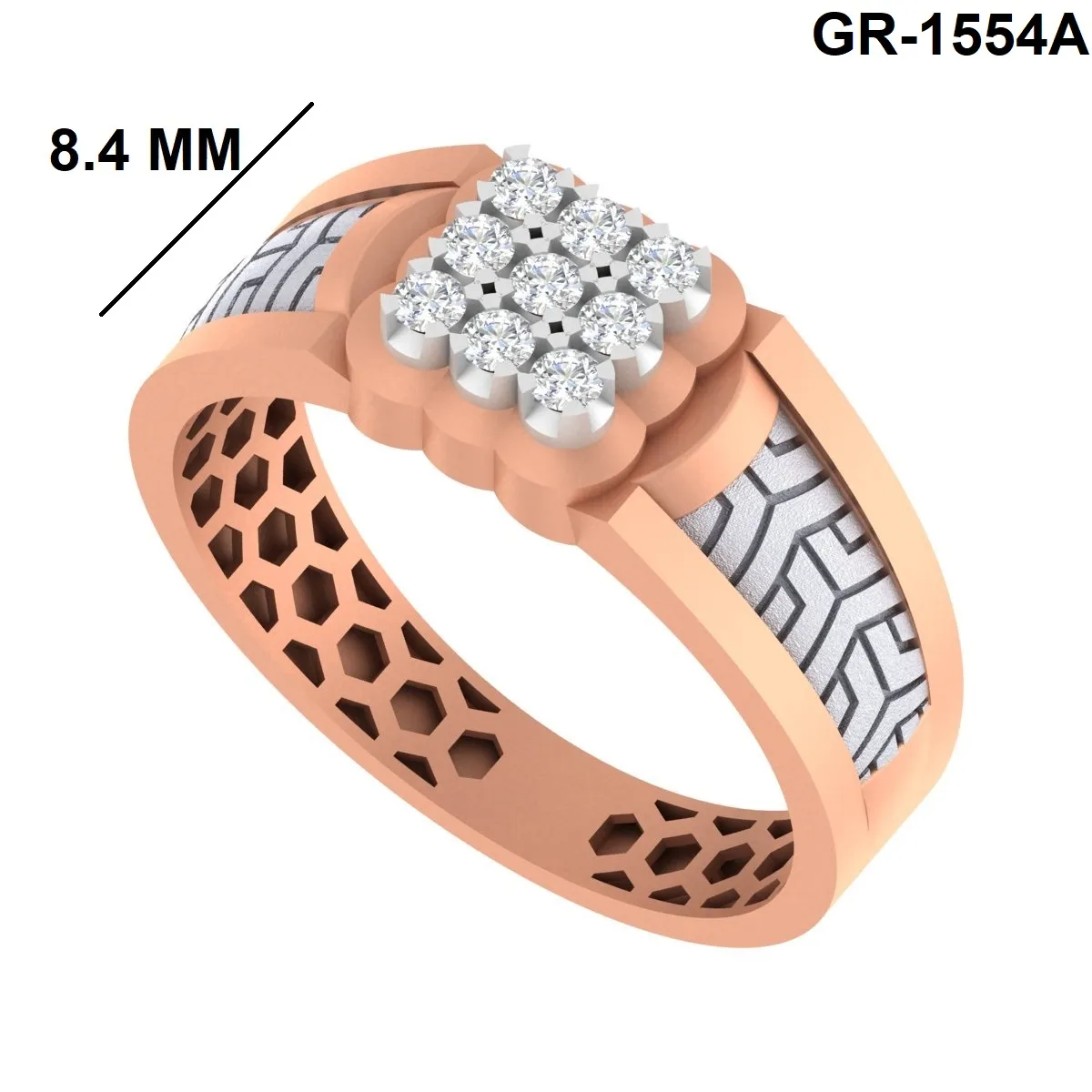 Round Diamond Gents Ring 