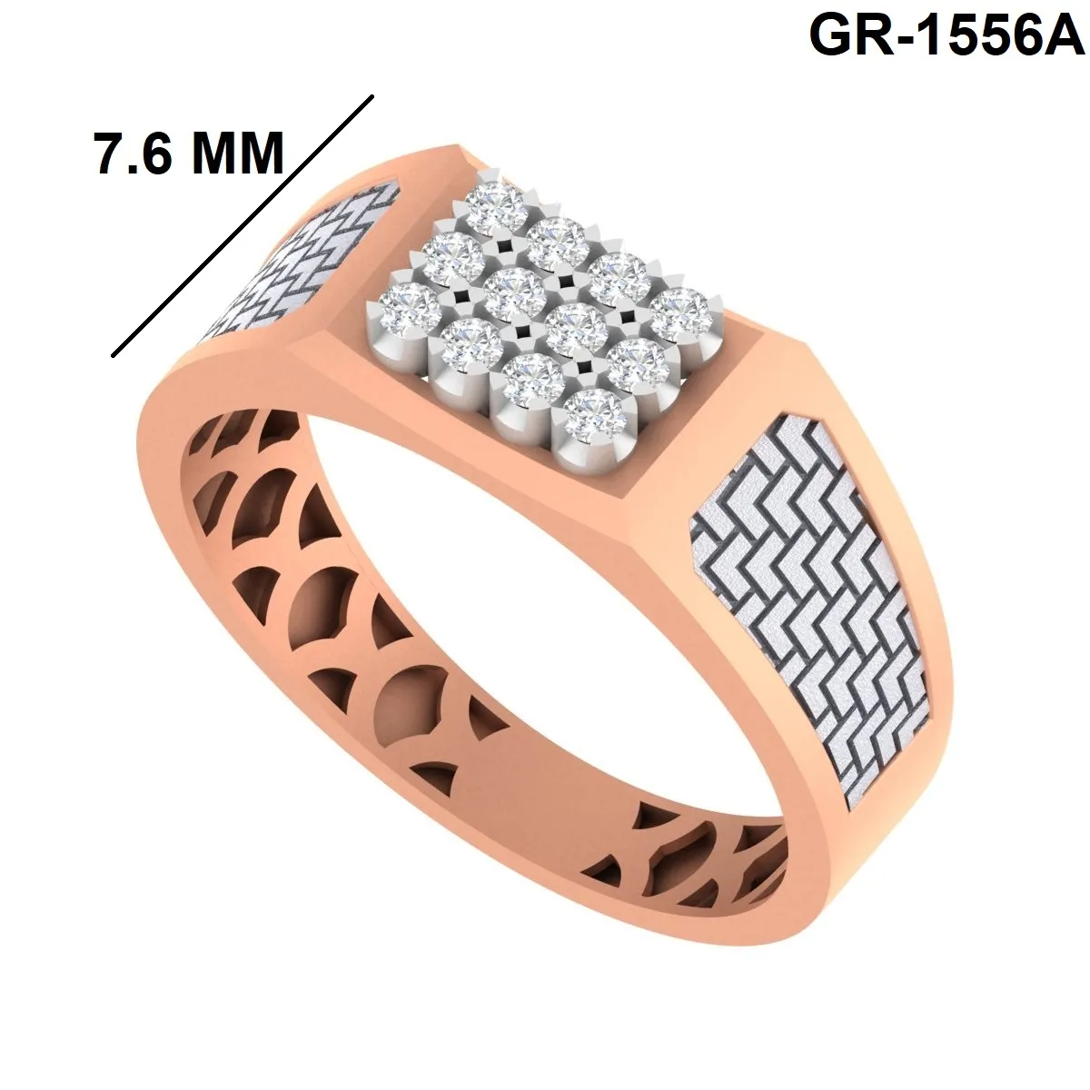 Round Diamond Gents Ring 