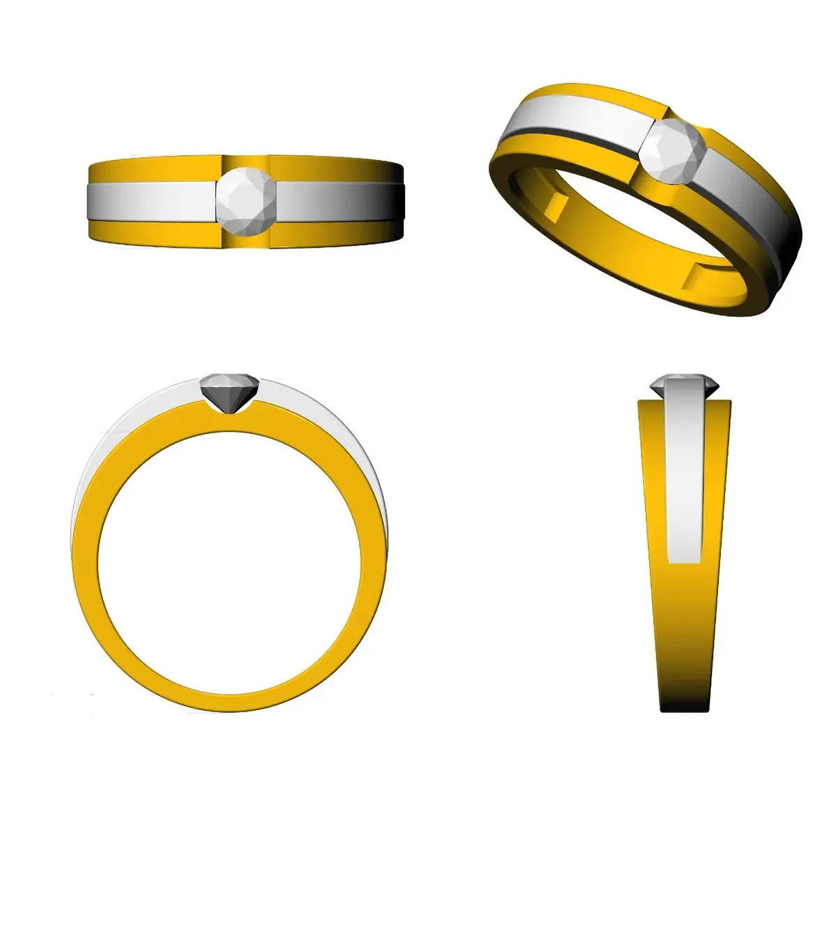 Round Diamond Solitaire Band 