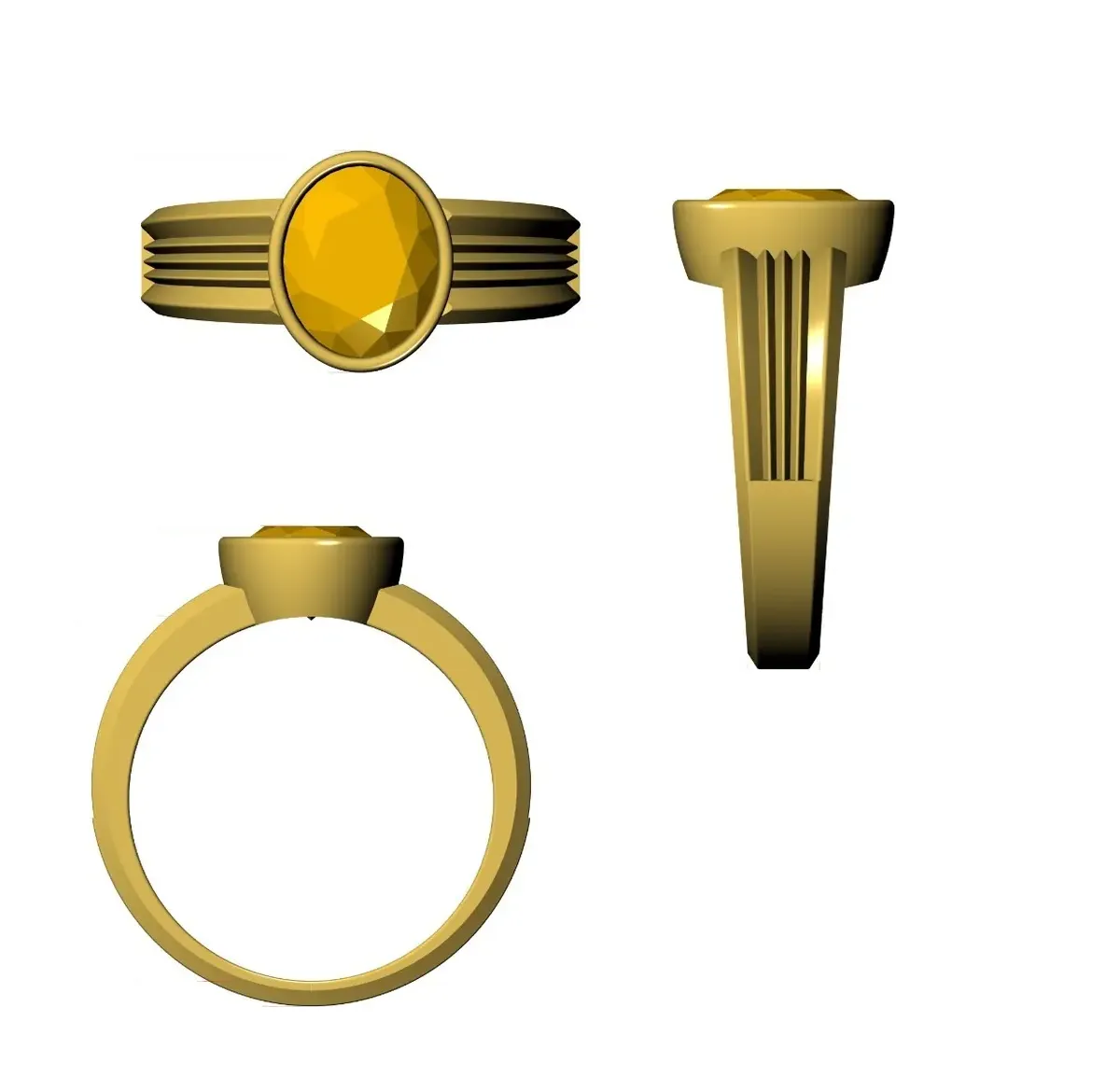Bezel Setting Oval Colour Stone Solitaire Earring 