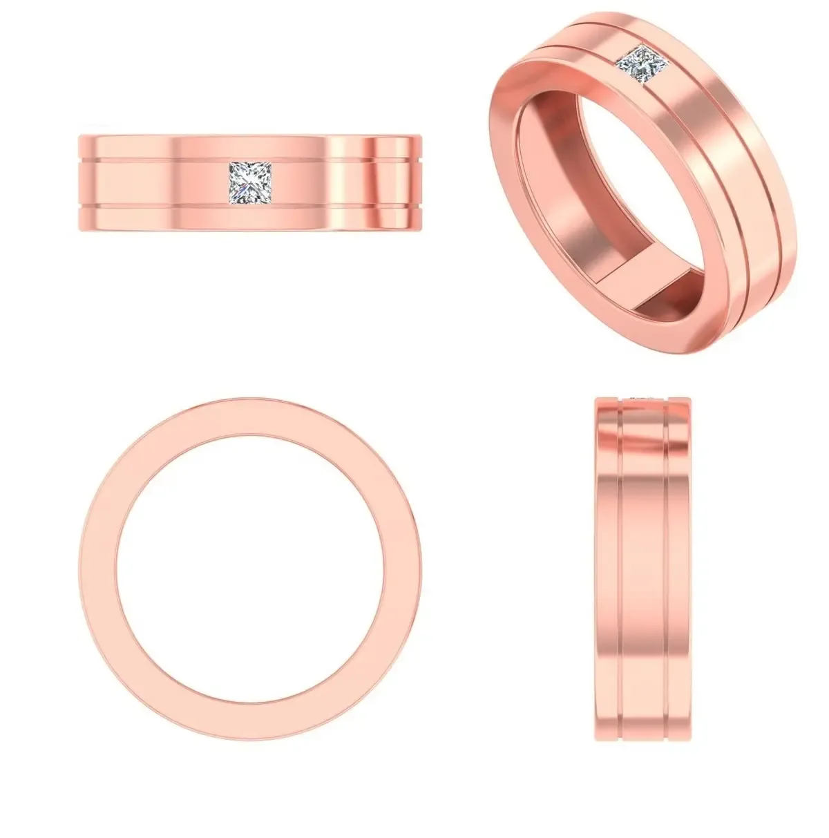 Princess Diamond Solitaire Band