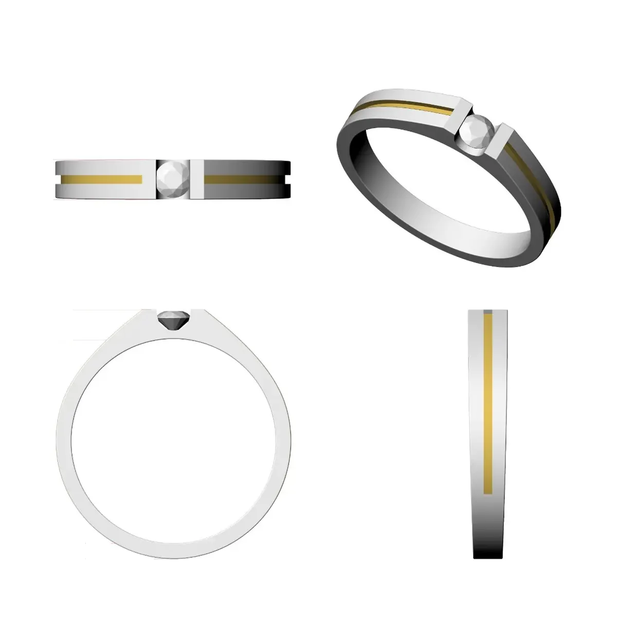 Round Diamond Solitaire Band 
