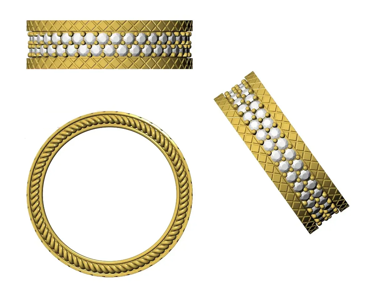 Round Diamond Engagement Band 