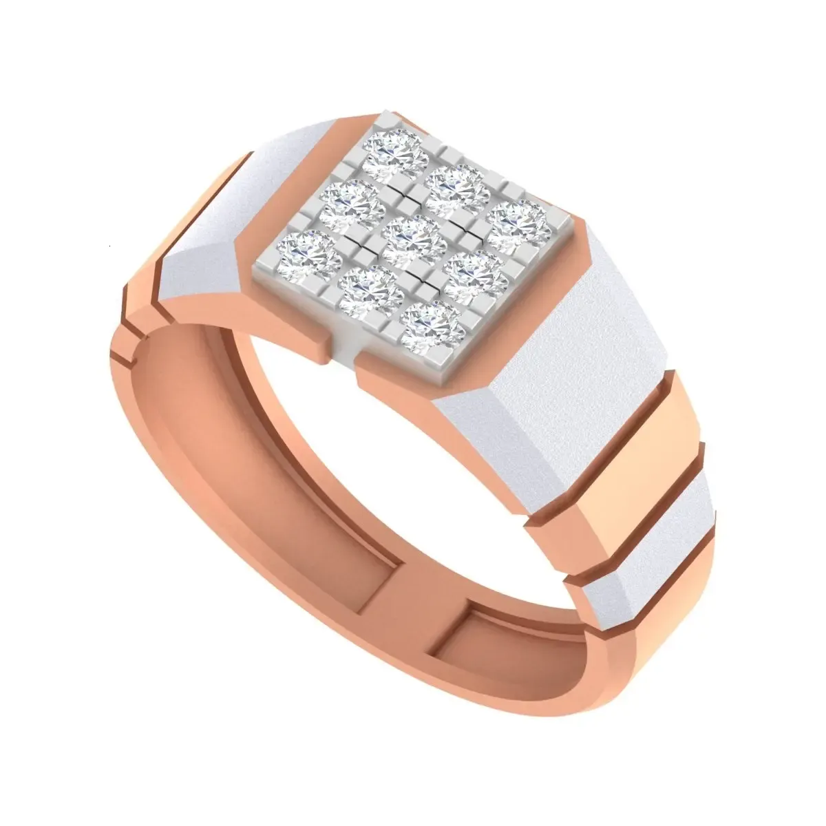 Round Diamond Gents Ring 