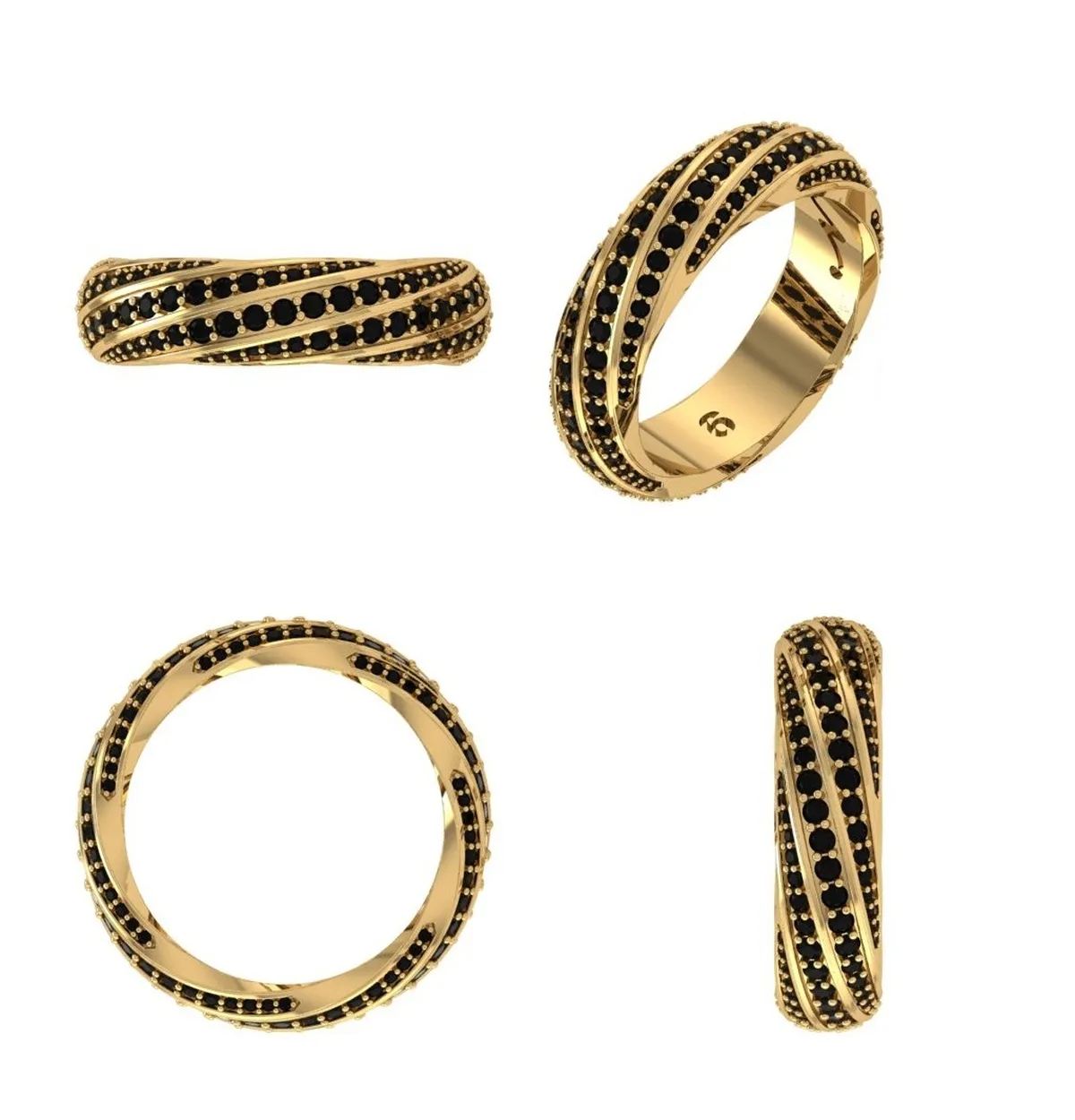 Fancy Round Stone Band 