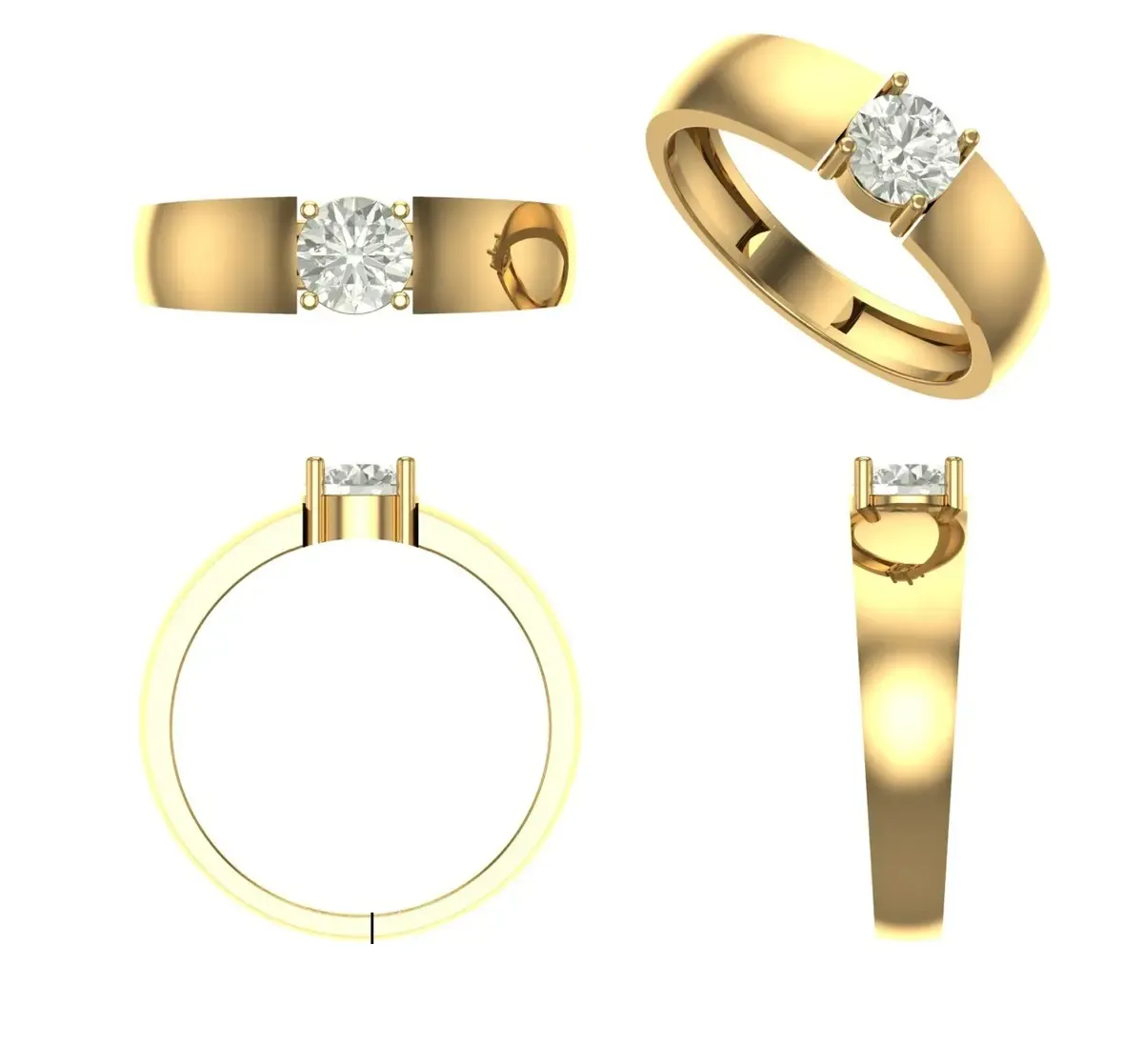 Round Diamond Solitaire Band 