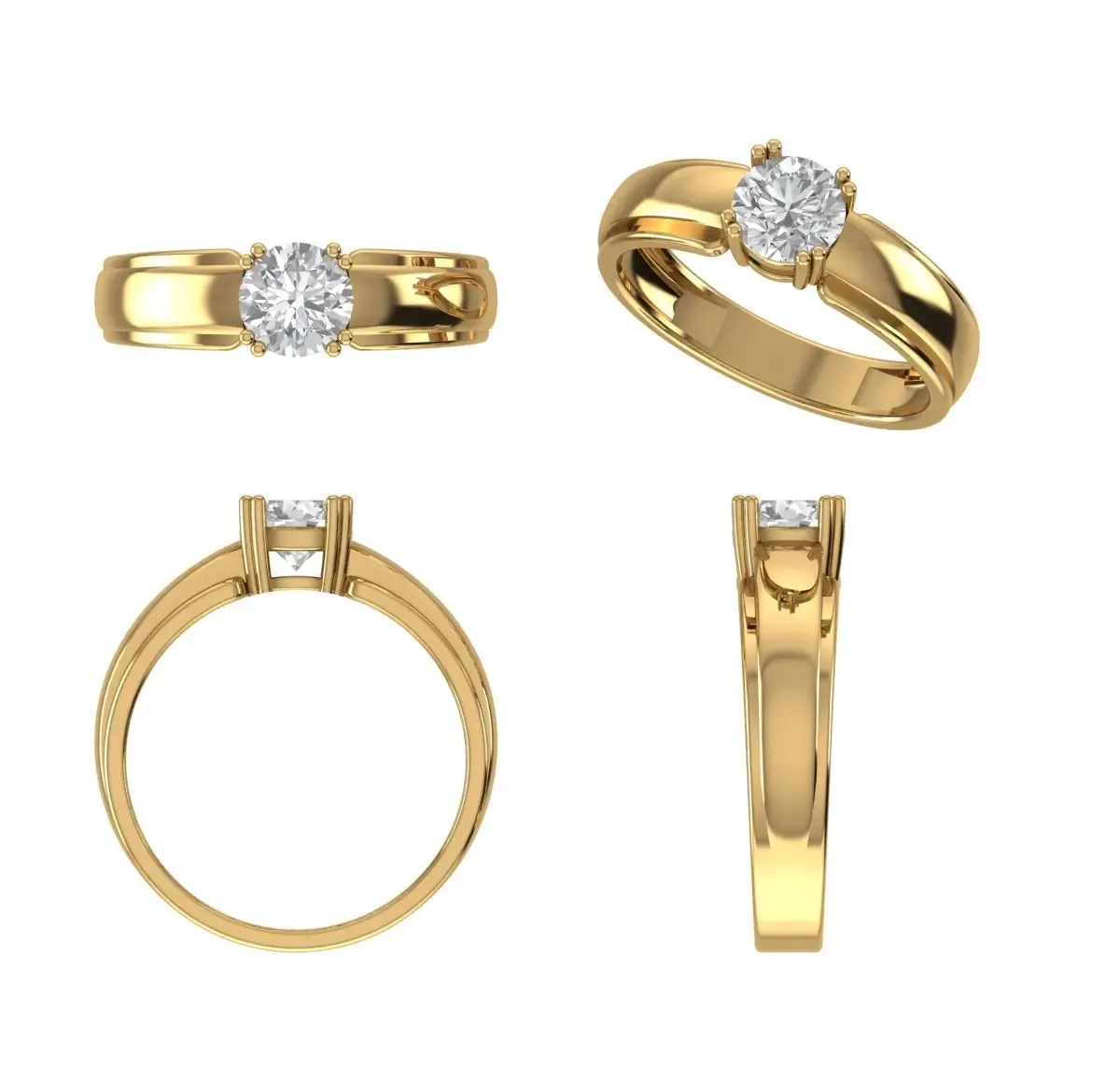 Round Diamond Solitaire Band 