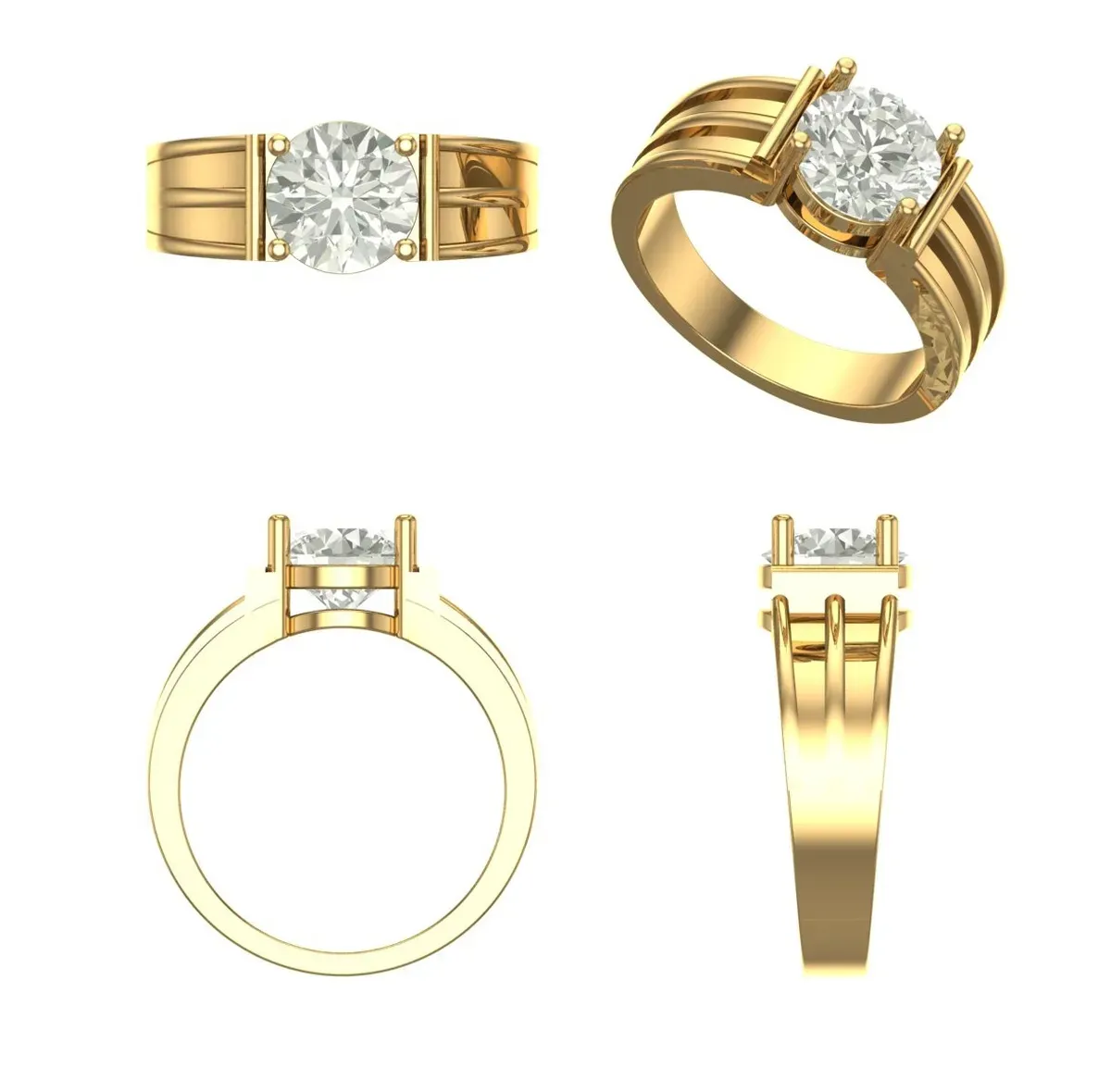 Round Diamond Solitaire Band 
