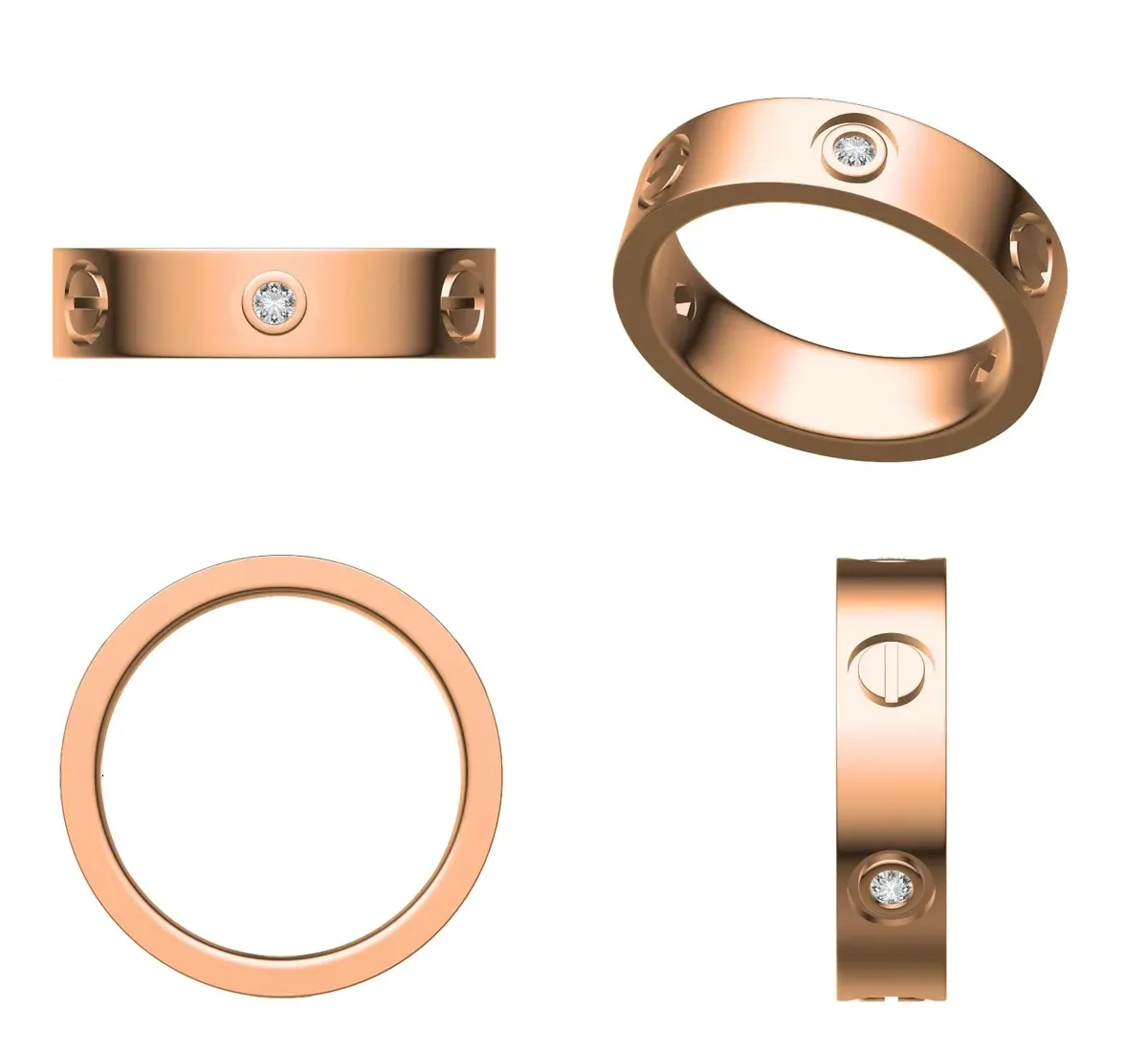 Round Diamond Solid Band 