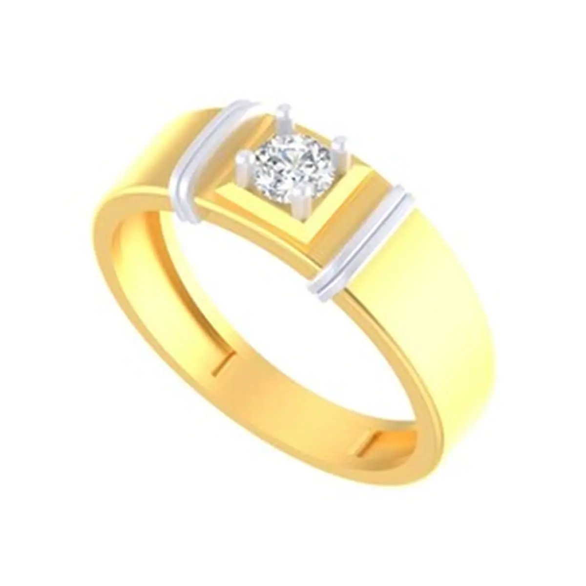 Round Diamond Solitaire Gents Ring 