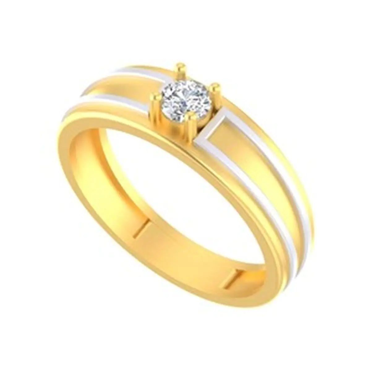 Round Diamond Solitaire Gents Ring 