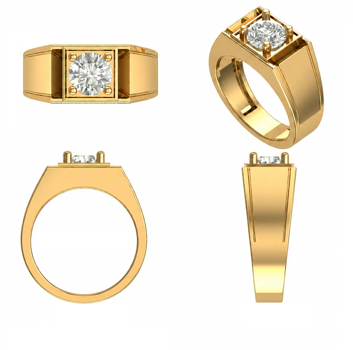 Round Solitaire Gents ring  