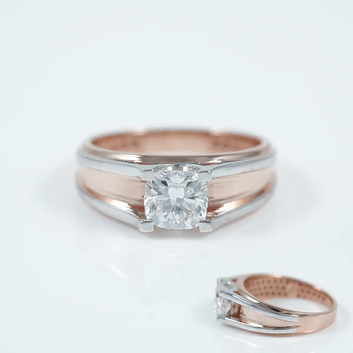 Round Diamond Solitaire Gents Ring 