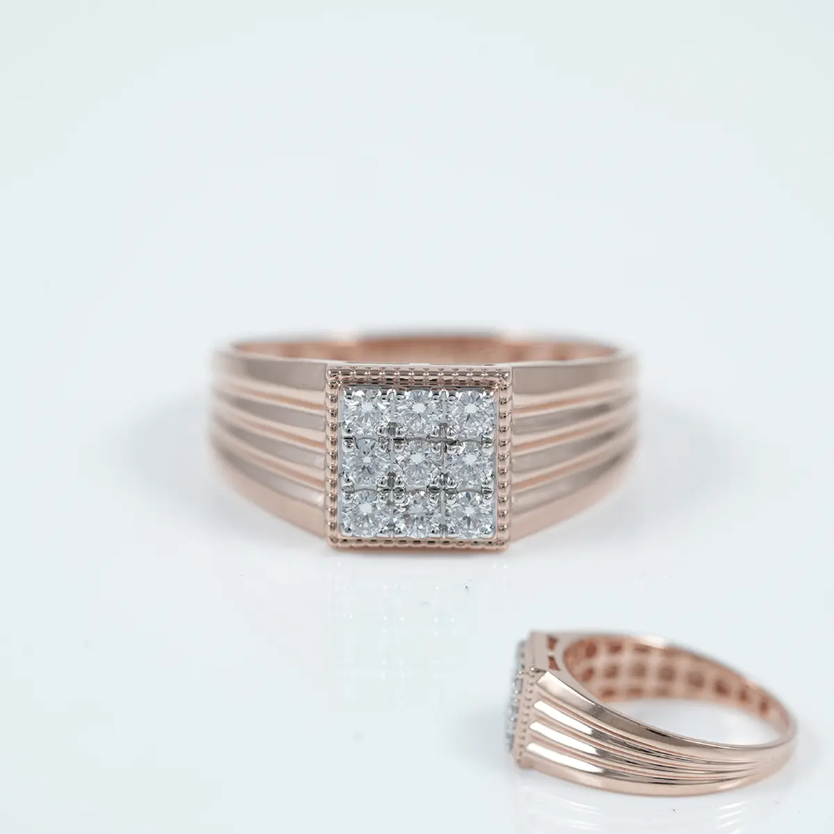 Round Diamond Gents Ring 