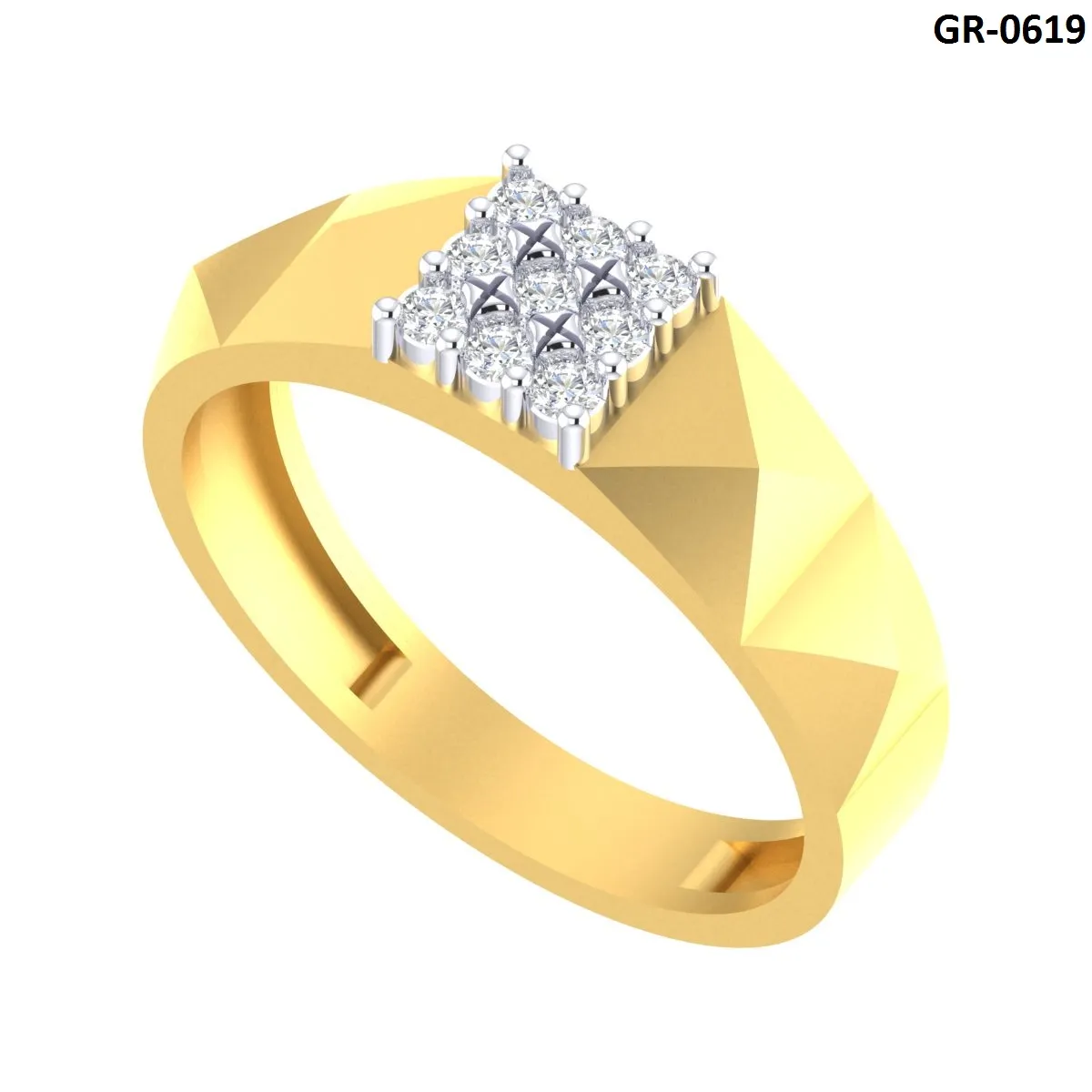 Round Diamond Gents Ring 
