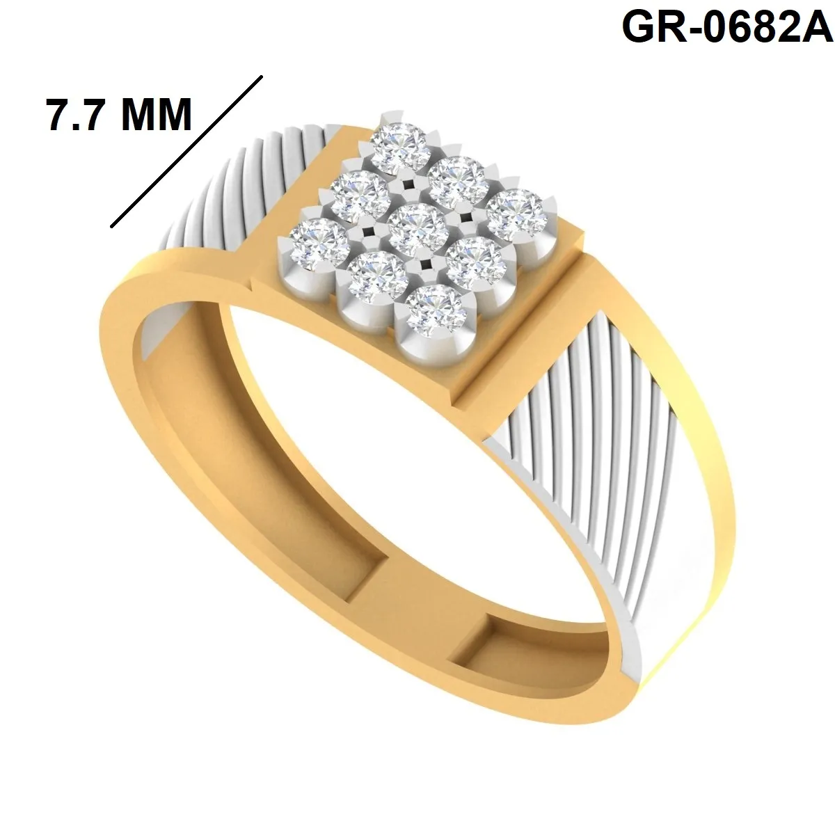 Round Diamond Gents Ring 