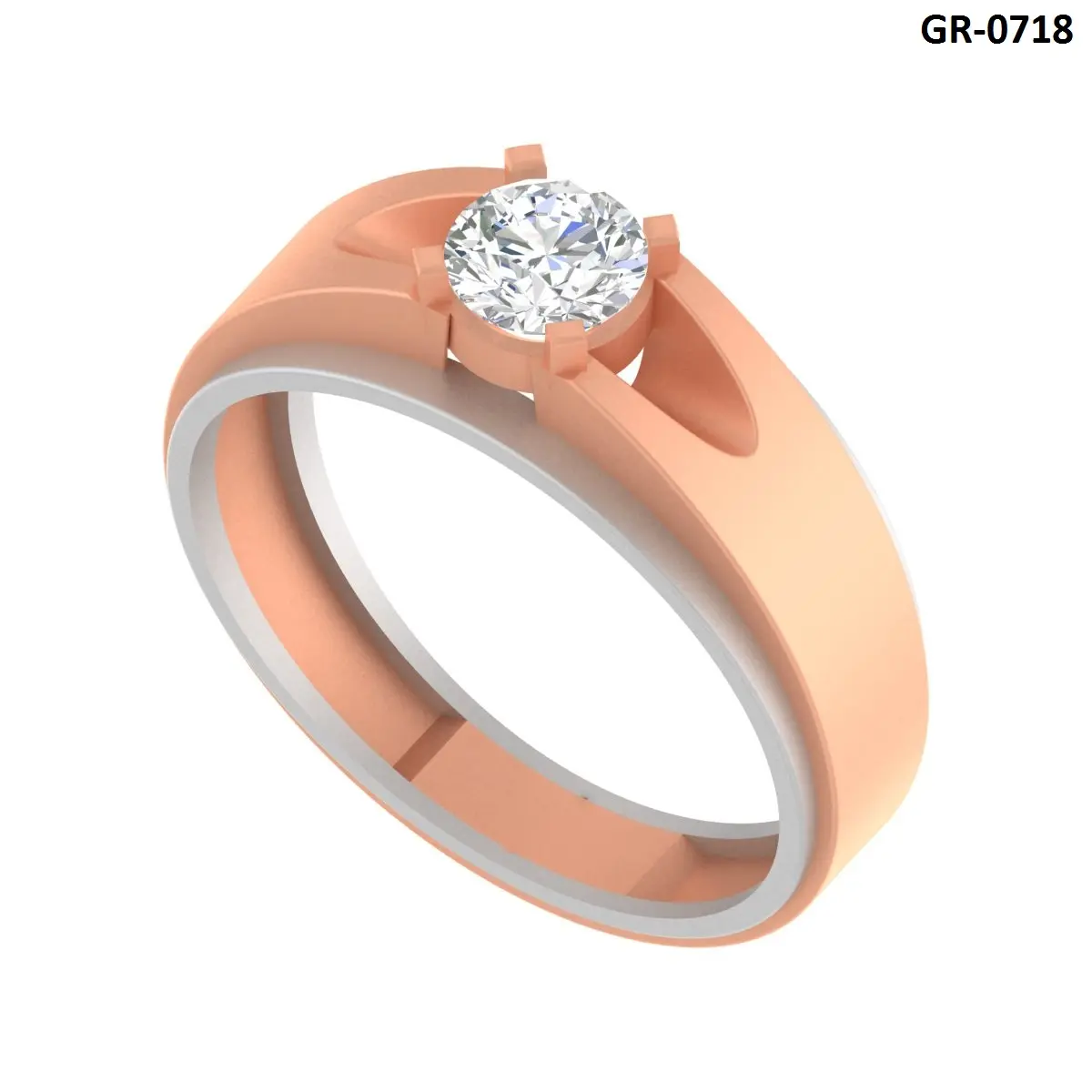Round Diamond Gents Ring 