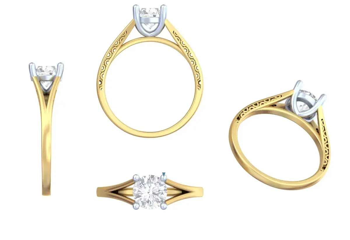 Round Diamond Solitaire Band 