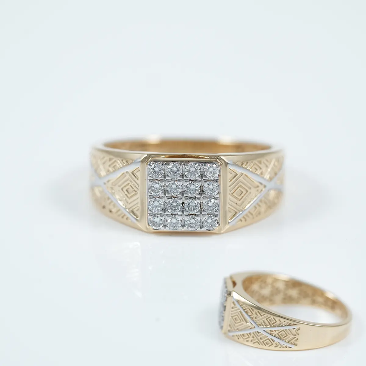 Round Diamond Gents Ring 