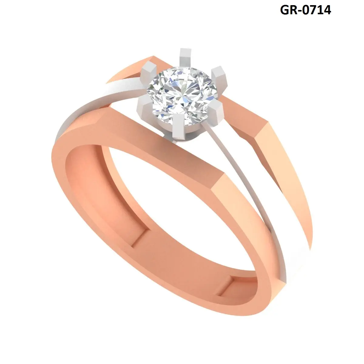 Round Diamond Gents Ring 