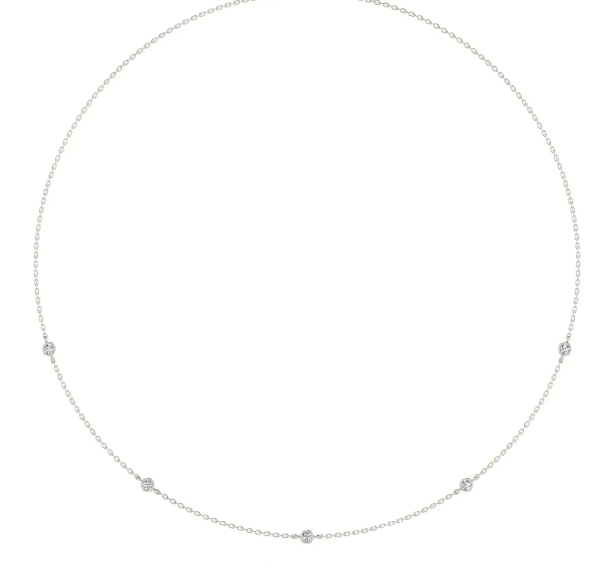 Bezel Setting Round Diamond Necklace 